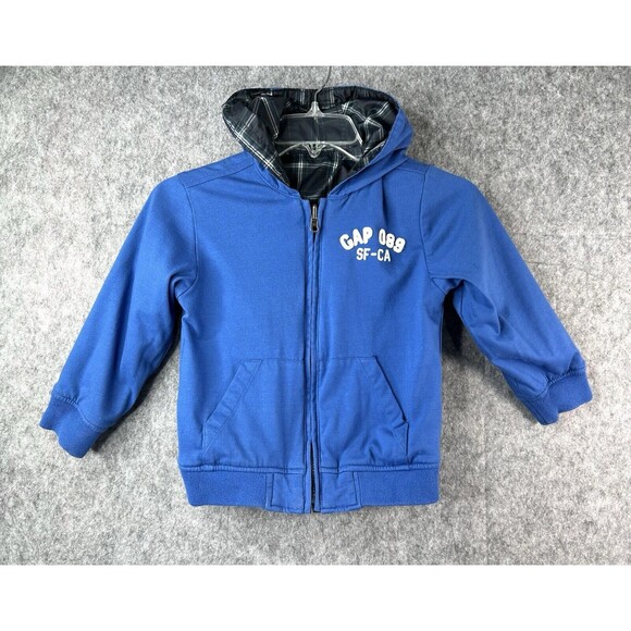 Baby Gap Plaid Reversible Coat Size Toddler 5 Years - Picture 2 of 8